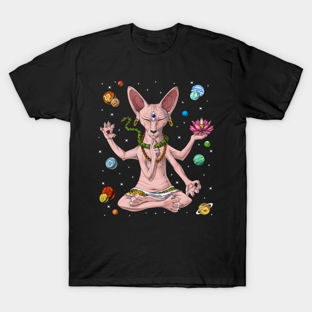 Sphynx Cat Meditation T-Shirt by underheaven